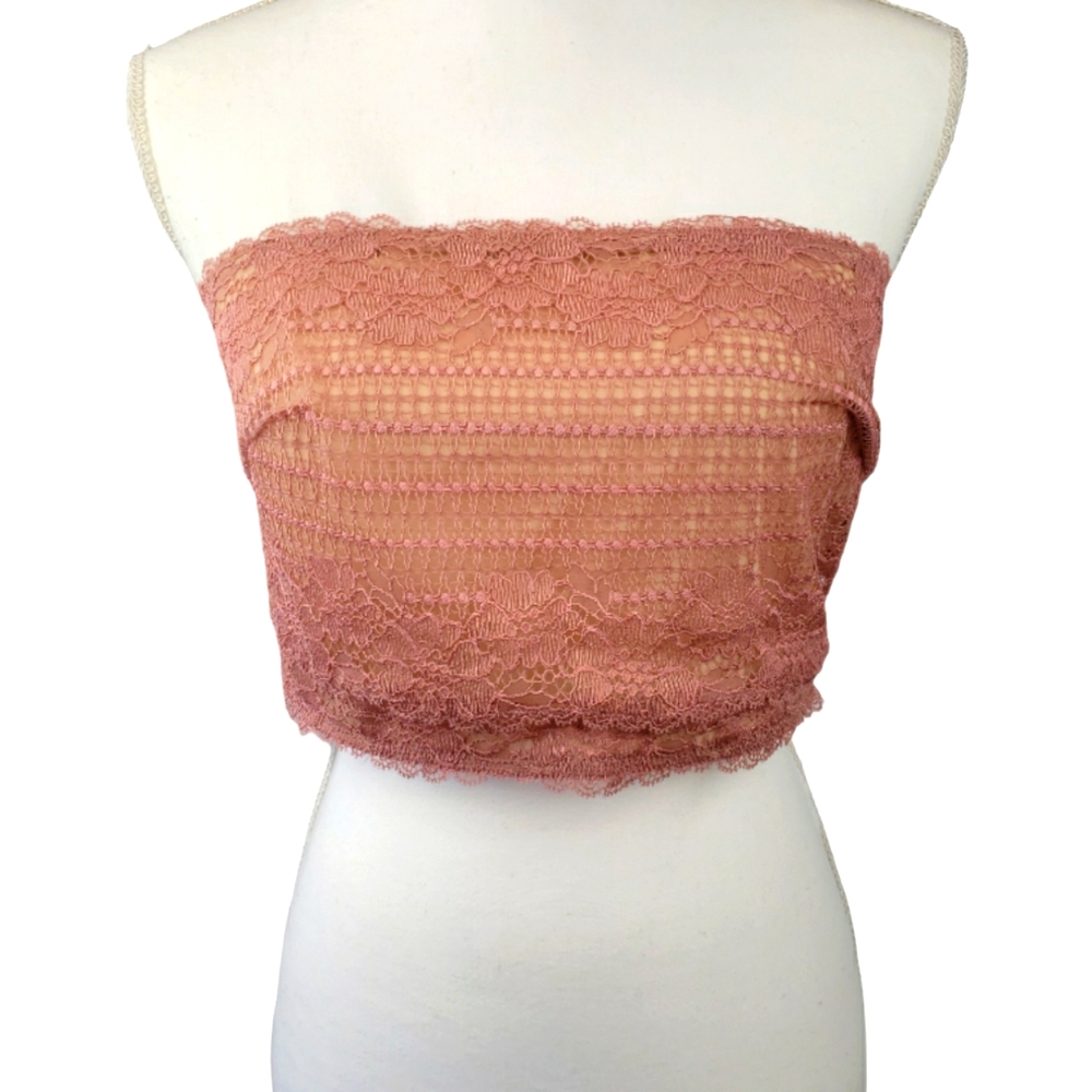 Free People NWT Camila Bandeau Bralette Size Large in Vintage Rose